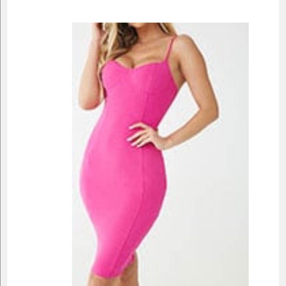 sweetheart pink bodycon dress